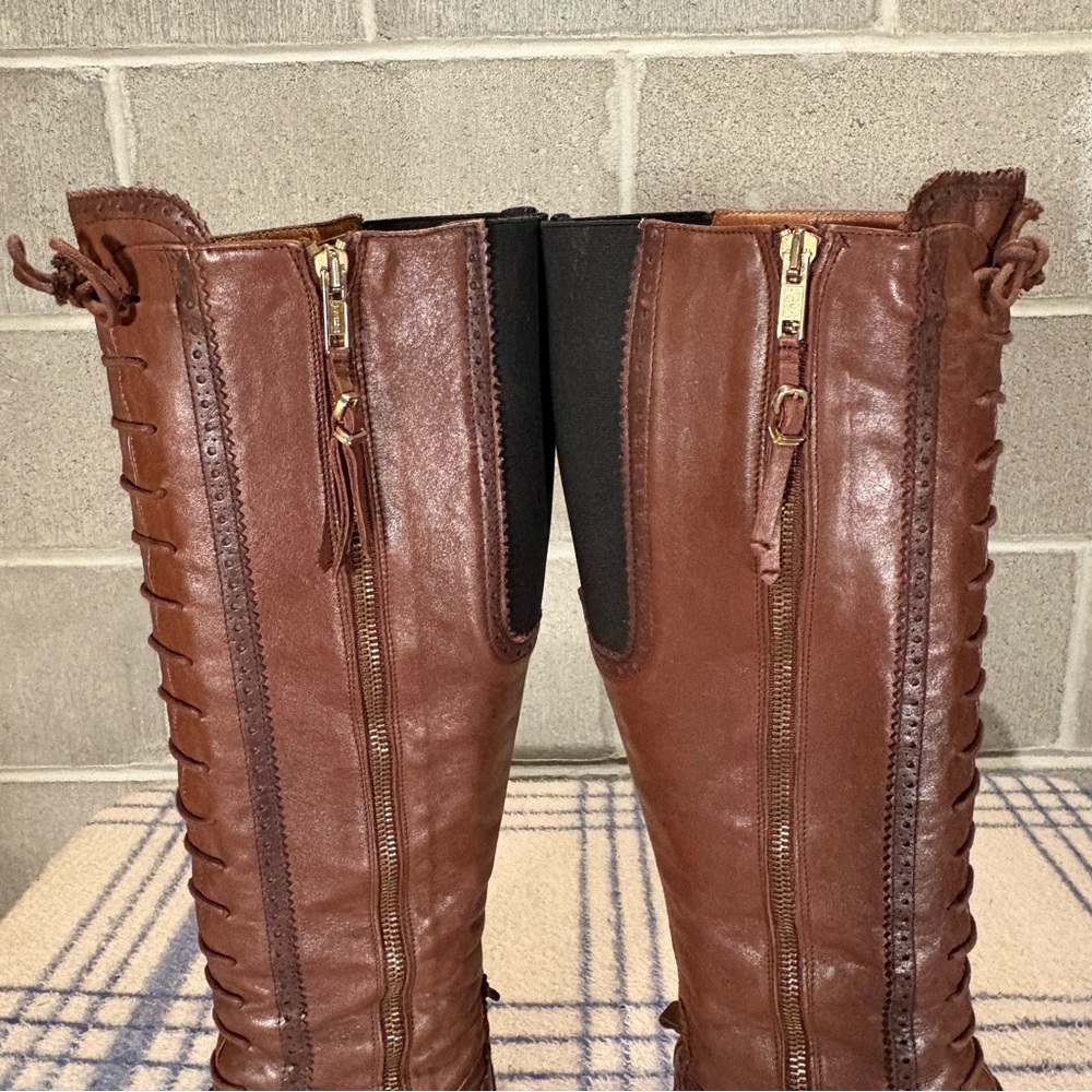 Zara tall leather riding boots. - Picture 5 of 13